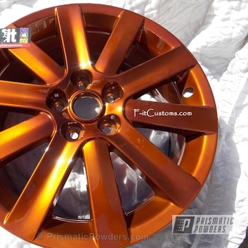 Custom Mazda Wheels Done In Transparent Copper Over Polished Aluminum