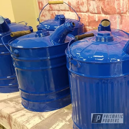 Powder Coating: Vintage Gas Cans,RAL 5010 Gentian Blue,Vintage Cans,Gas Cans,Tin Cans,Vintage