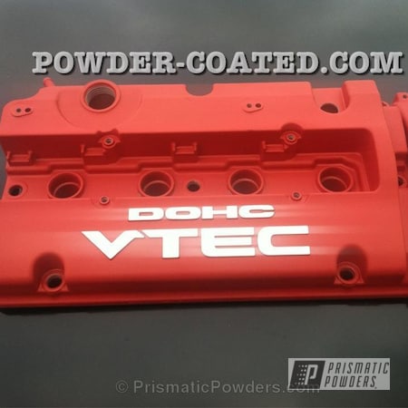 Powder Coating: HOTSY RED HONDA VALVE COVER,DOHC VTEC,Valve Cover,Hotsy Red EWB-9141,DOHC,Automotive