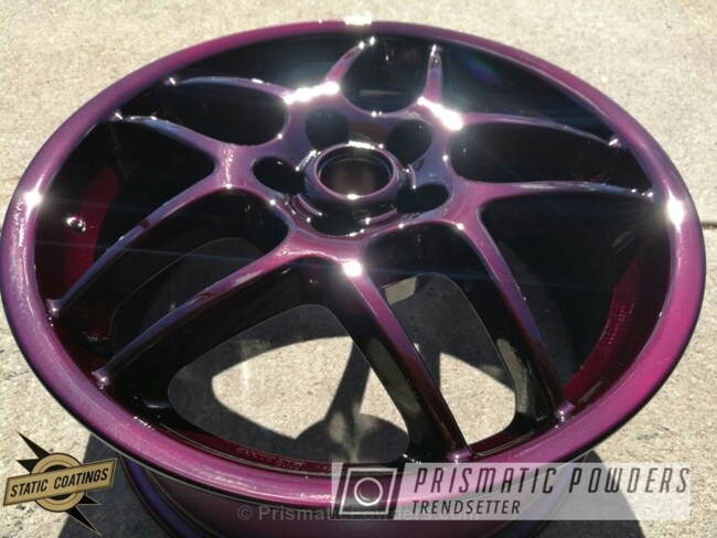 Powder Coating: Clear Vision PPS-2974,Illusion Malbec PMB-6906,Automotive,Solid Tone,Custom Wheels,Clear Coat Used,Wheels