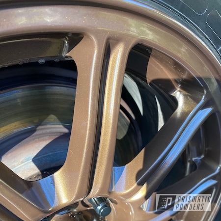 Powder Coating: Wheels,GOLDEN BROWN UMB-4133,Subaru STI Wheels,Rims,17" Aluminum Rims,Subaru,Aluminum Wheels