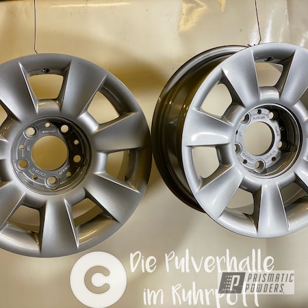 Powder Coating: 15" Aluminum Rims,BMW Silver PMB-6525,Rims,Clear Vision PPS-2974,BMW,Wheels