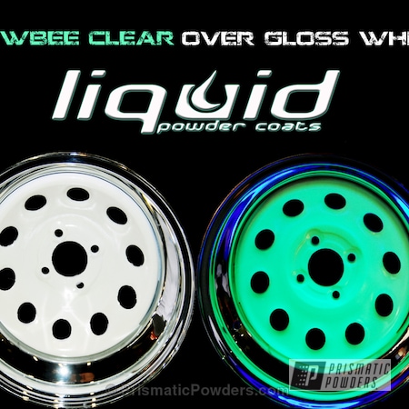 Powder Coating: Wheels,Polar White PSS-5053,Glowbee Clear PPB-4617