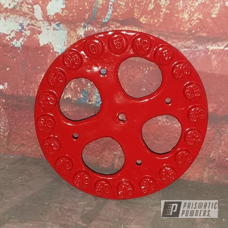 Powder Coating: Gas Meter Dial,Meter Dial,RAL 3002 Carmine Red,Miscellaneous,Vintage