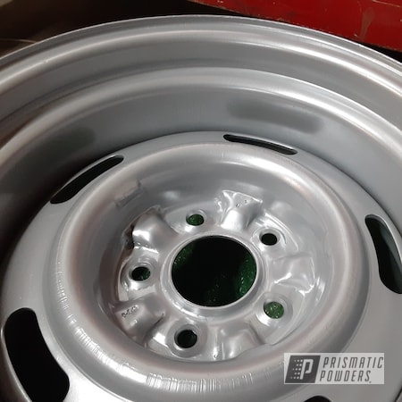 Powder Coating: Wheels,Chevrolet,Rally Silver PMB-4241,Camaro,Steel Rims