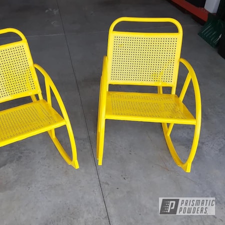 Powder Coating: Patio Furniture,RAL 1018 Zinc Yellow,Patio Chair,Vintage Rocker Chairs,vintage patio chair