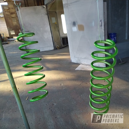 Powder Coating: Automotive,Clear Vision PPS-2974,Illusion Green Ice PMB-7025,Springs,Automotive Parts