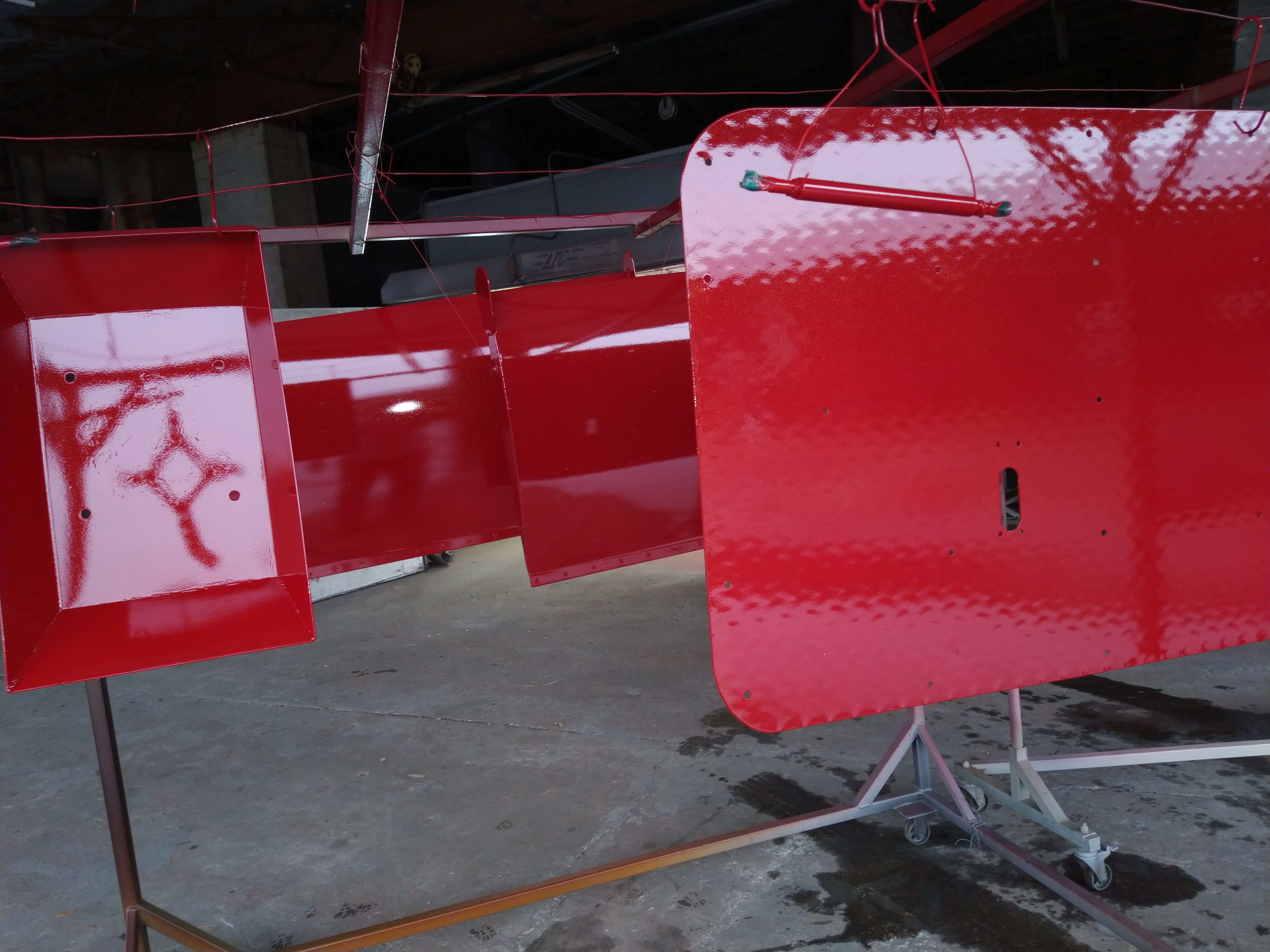 Metal Fabricated Part Coated in Ruby Red and Golden Fragment ...