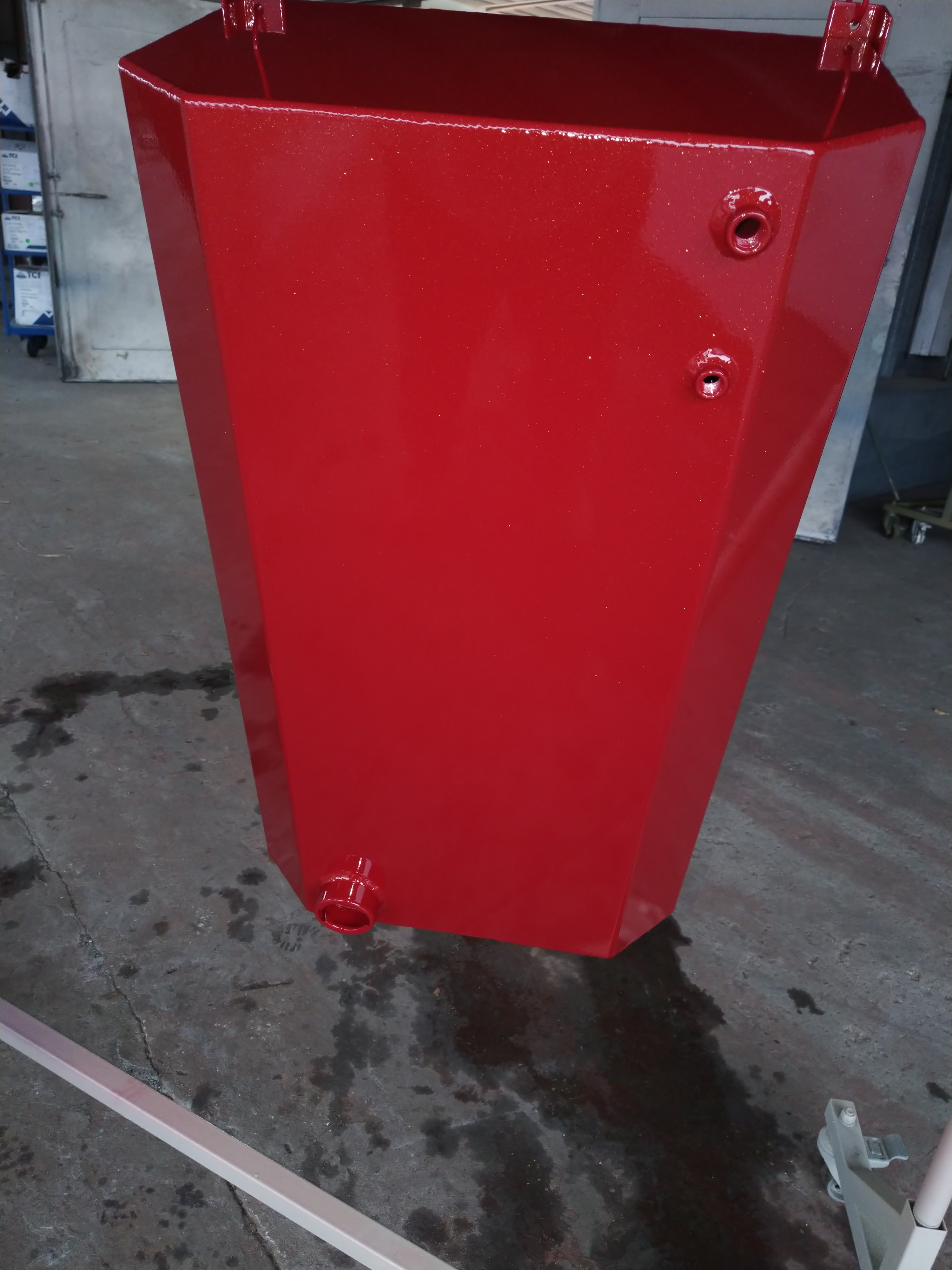 Metal Fabricated Part Coated in Ruby Red and Golden Fragment ...