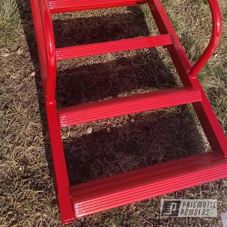 Powder Coating: Swim Dock Ladder,FRACTURED ILLUSION RED PVB-10295,Aluminum Ladder,Clear Vision PPS-2974,Illusions