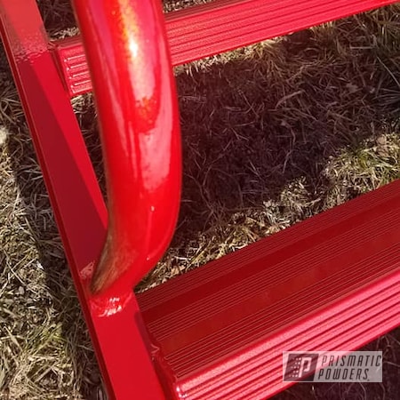Powder Coating: Clear Vision PPS-2974,Illusions,FRACTURED ILLUSION RED PVB-10295,Aluminum Ladder,Swim Dock Ladder