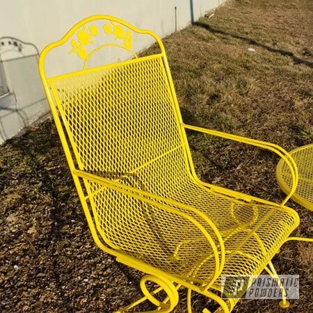 Powder Coating: Vintage Chairs,Patio Chairs,Outdoor Furniture,RAL 1018 Zinc Yellow,Patio Chair,Lawn Chairs