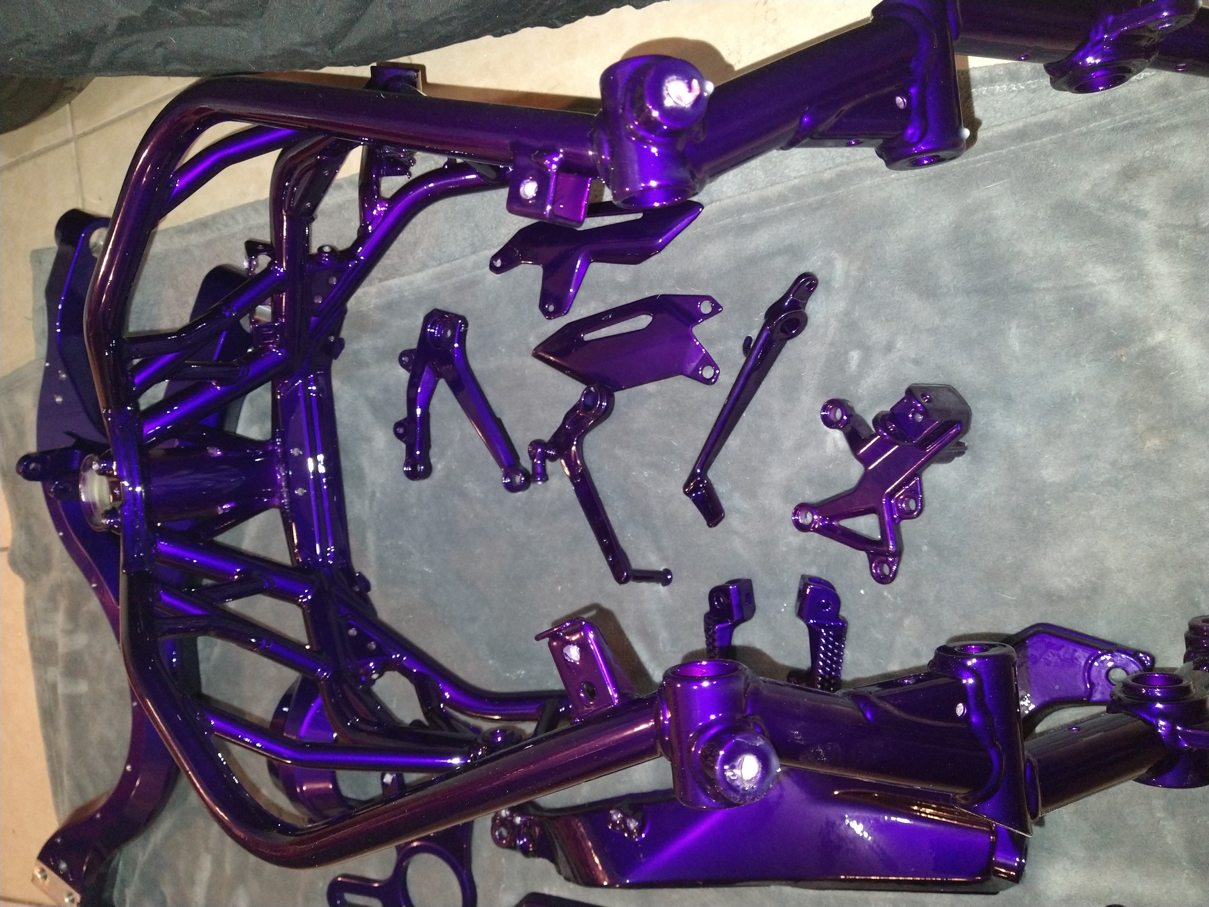 Purple Motorcycle Rims Aluminum Motorcycle Wheels and Parts Powder Coated in Illusion Purple ...
