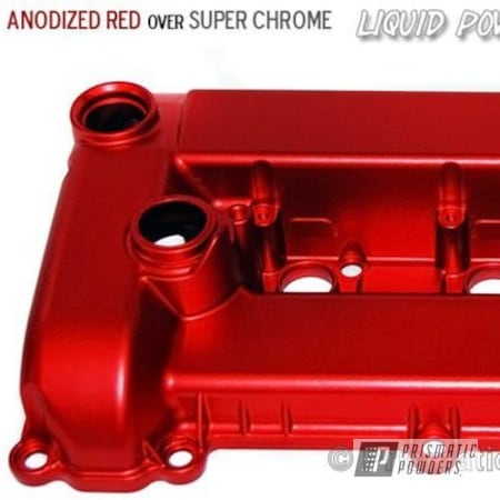 Powder Coating: Anodized Red PPB-5936,Valve Cover,SUPER CHROME USS-4482,chrome,Automotive