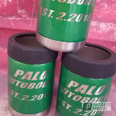 Powder Coating: Clear Vision PPS-2974,Drinkware,HOGG,Illusion Apple Sugar PMB-6915,Illusions,Can Koozie,Koozie,Stainless Steel Drinkware