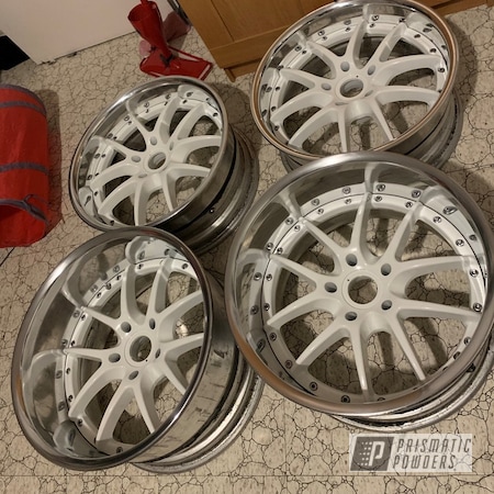 Powder Coating: Powder Coated ROUE 22'' Wheels,Aluminum Wheels,S2000,Polar White PSS-5053,Automotive