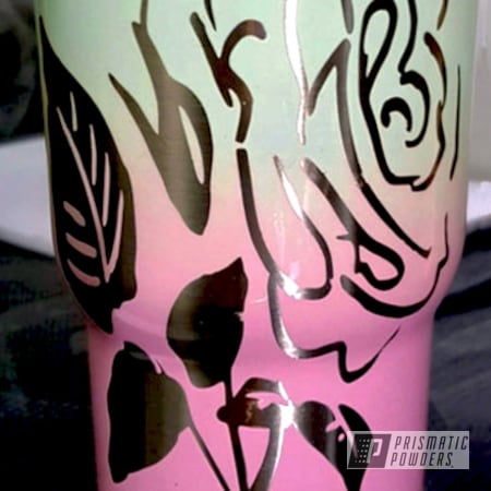 Powder Coating: Tumbler,Custom Monogram,Custom Tumbler Cup,Miscellaneous,Clear Vision PPS-2974,China Mint PSS-1452,Pretty Pink PSS-4479,Three Powder Application,Clear Coat Used