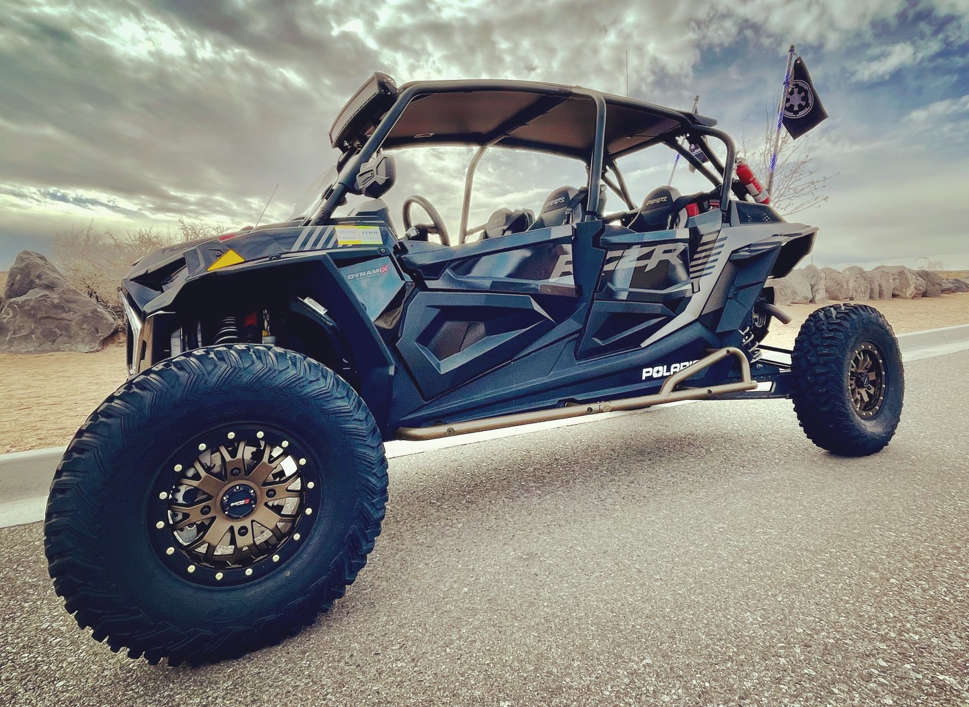Polaris RZR Wheels and Sliders in Alpine Bronze | Prismatic Powders