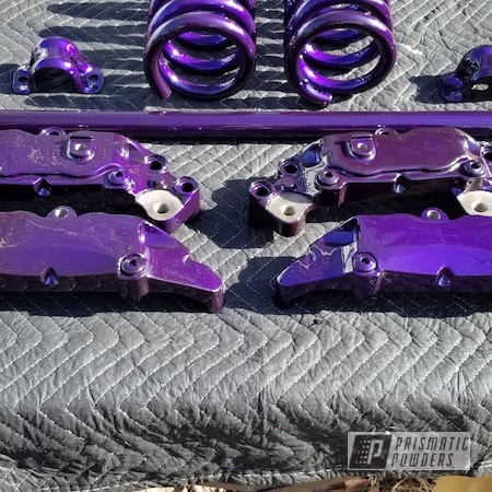 Powder Coating: Automotive,Calipers,Two Stage Application,srt10,Dodge,Springs,ULTRA BLACK CHROME USS-5204,coil springs,Ram,Automotive Parts,Sway Bar,Candy Purple PPS-4442