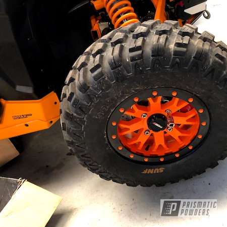 Powder Coating: Custom Wheel Color,SB-4 Beadlocks,ATV,SXS,Can-am,ATV Wheels,Bright Orange PSS-0879,System 3 Wheels