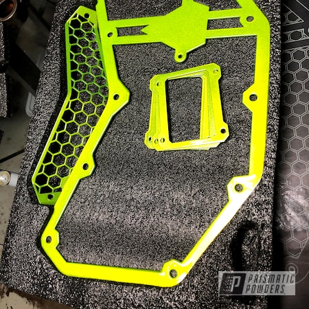 Powder Coating: Heavy Silver PMS-0517,SXS,Front Grill,Can-am,Shocker Yellow PPS-4765