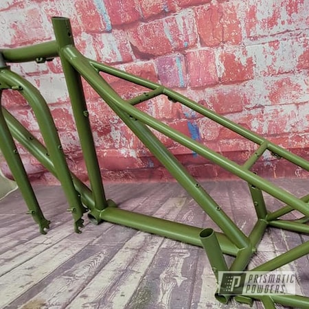 Powder Coating: Bicycle Parts,Bicycle,Army Green PSB-4944,Bicycle Frame