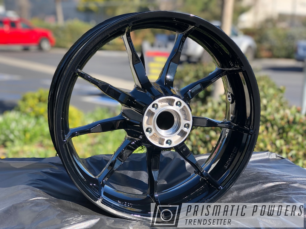 Motorcycle Rims Finished with Gloss Black | Prismatic Powders