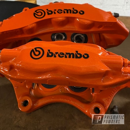 Powder Coating: Calipers,Clear Vision PPS-2974,Brembo Calipers,Brembo,Brake Calipers,Brembo Brake Calipers,Illusion Tangerine Twist PMS-6964
