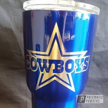 Powder Coating: Single Powder Application,Custom Cups,Cheater Blue PPB-6815,Football,Dallas Cowboys,NFL,Miscellaneous
