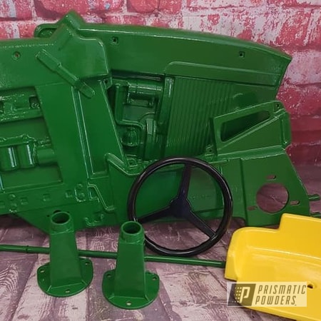 Powder Coating: Tractor Green PSS-4517,Pedal Car,Kids Toys,Pedal Tractor,RAL 1018 Zinc Yellow,John Deere
