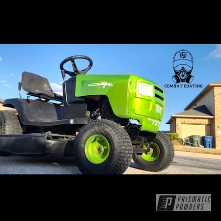 Powder Coating: Custom,Riding Lawn Mower,Lawn Mower,Murray,Riding Mower,Restoration,Aluminum,Aluminum Rims,Shocker Yellow PPS-4765,ATV