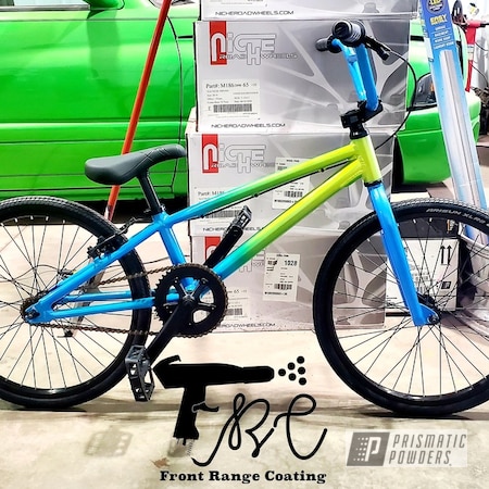 Powder Coating: 2 Tone,Glowing Yellow PPB-4759,Bicycle,Clear Vision PPS-2974,Illusion Lite Blue PMS-4621