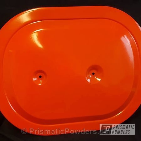 Powder Coating: Single Powder Application,Automotive,Solid Tone,Air Cleaner Cover,Chevy Orange PSS-0163