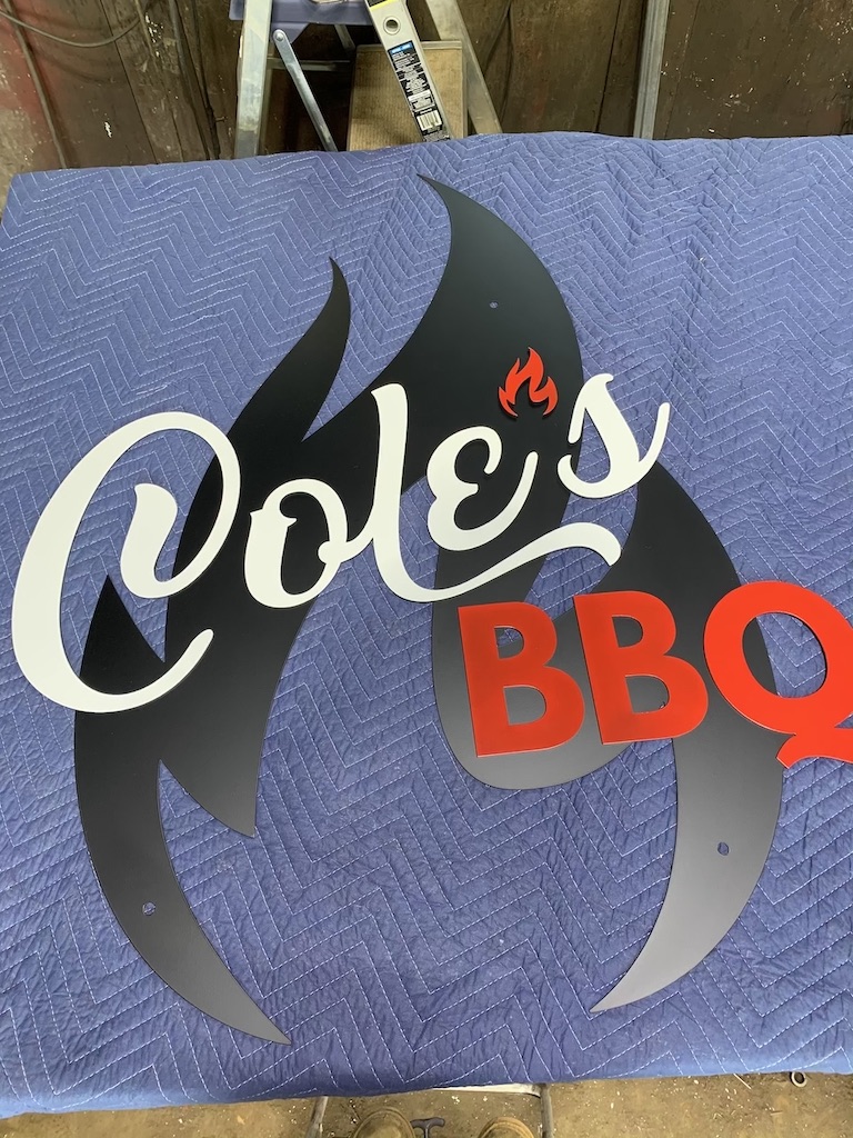 Custom Powder Coated Sign in Flatter Black, White and Very Red ...