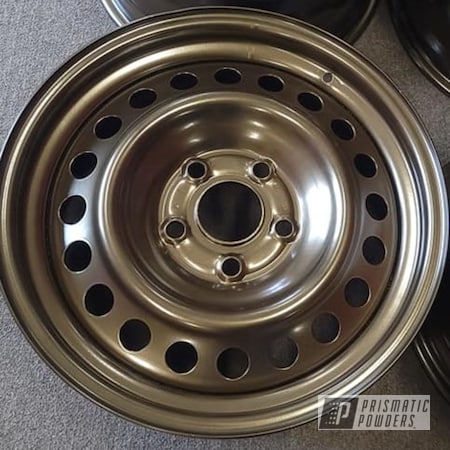 Powder Coating: Wheels,15" Steel Wheels,Rims,Bronze Chrome PMB-4124,Steel Wheels,Automotive Rims,Automotive Wheels,Steel Rims