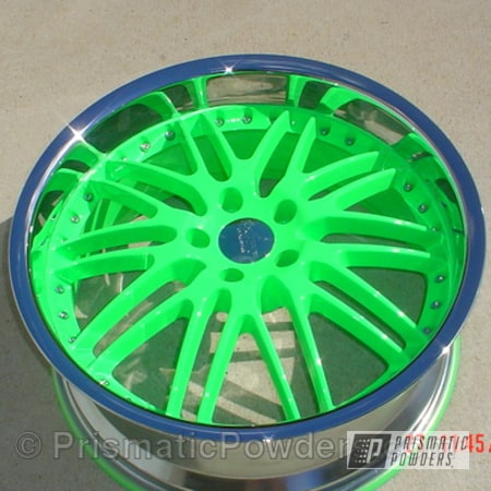 Powder Coating: Green,SUV wheel,3 Piece,Neon Green PSS-1221,powder coated,Wheels