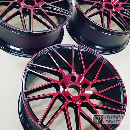 Powder Coating: Wheels,Clear Vision PPS-2974,20" Wheels,Rims,Ink Black PSS-0106,Two Tone Wheels,Illusion Cherry PMB-6905,Two Tone