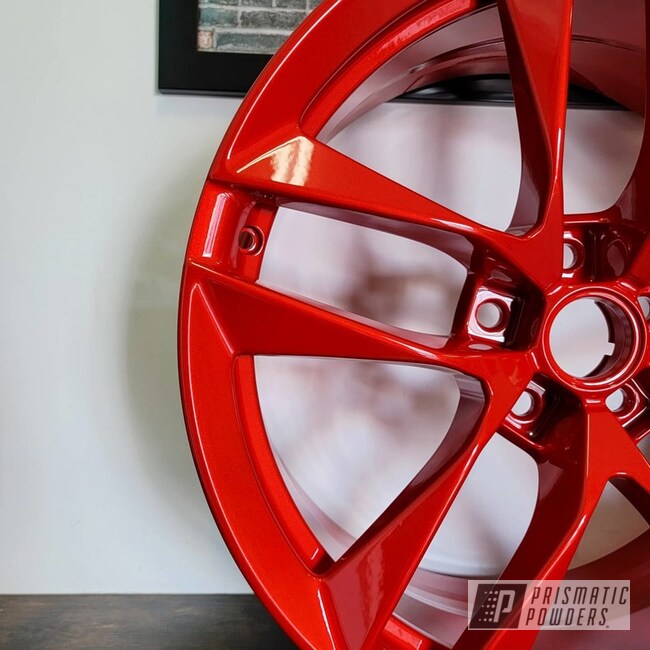 Powder Coated Wheels In Pms-4515 And Pps-2974