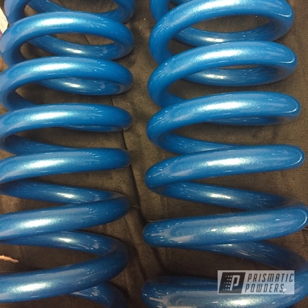Powder Coating: Automotive,Coils,Clear Vision PPS-2974,Illusion Lite Blue PMS-4621,coil springs,Suspension