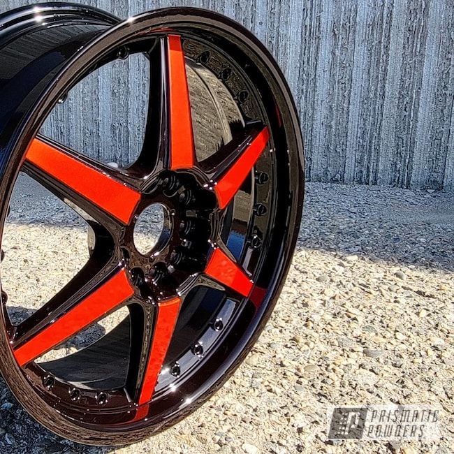 Powder Coated Two Tone Wheels In Uss-1522, Pms-4515 And Pps-2974