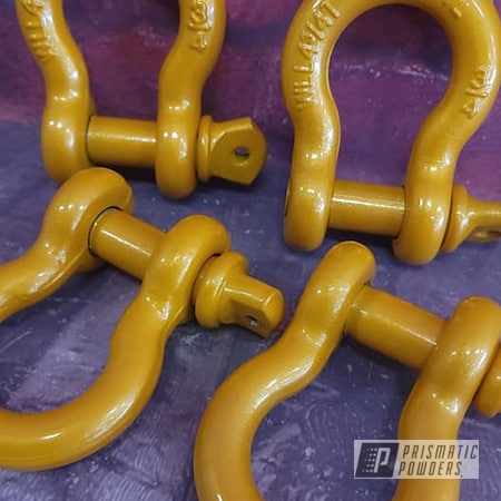 Powder Coating: Automotive Parts,Tow Hooks,Royal Gold PMB-5742,Clear Vision PPS-2974,Towing,Automotive,Jeep Wrangler,Clevis