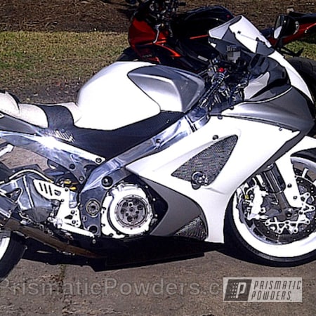 Powder Coating: sparkle,Motorcycles,White,Clear Vision PPS-2974,Silver Sparkle PPB-4727,powder coated,Wheels