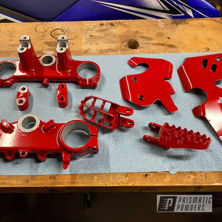 Powder Coating: Motorcycle Parts,Very Red PSS-4971,Dirt Bike