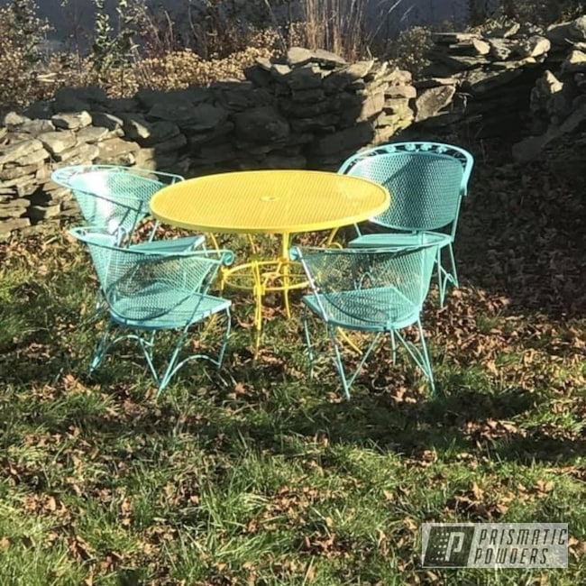 Powder Coated Patio Set In Pss-4063 And Pmb-5705