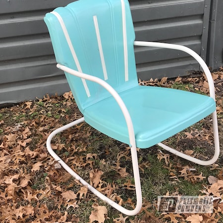 Powder Coating: Gloss White PSS-5690,Antique Chairs,chair,Pearled Turquoise PMB-8168,Furniture