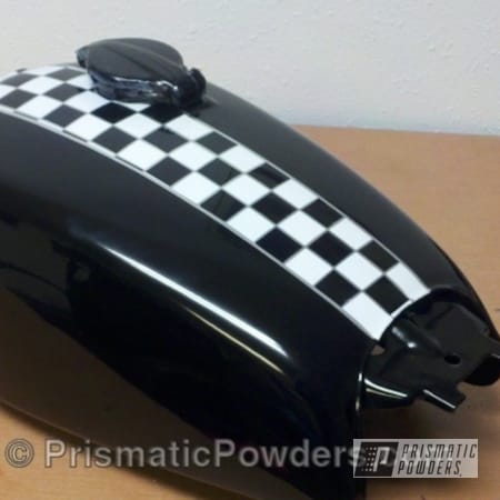 Powder Coating: Ink Black PSS-0106,Motorcycles,Fuel Tank,Black,powder coated