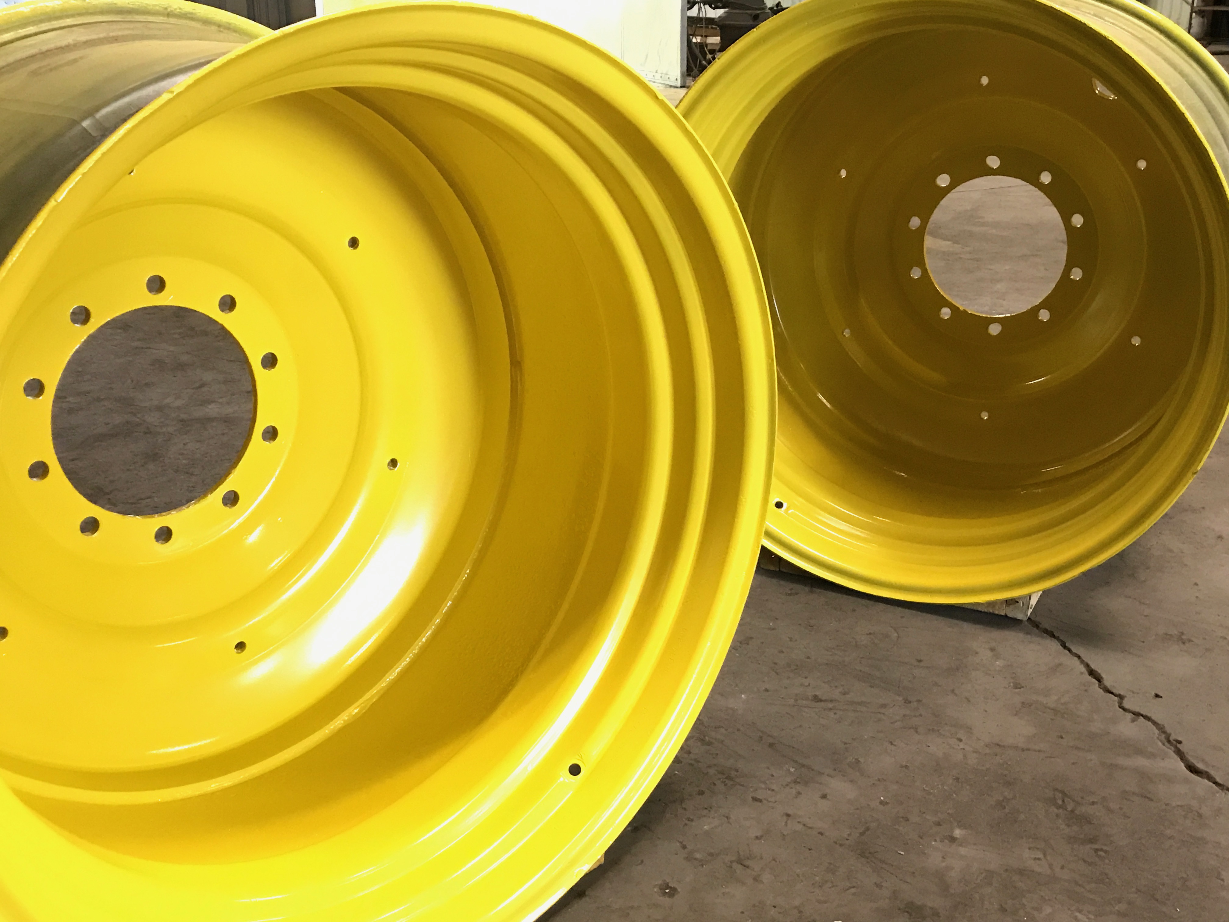 Tractor Rims Done in Hot Yellow | Prismatic Powders
