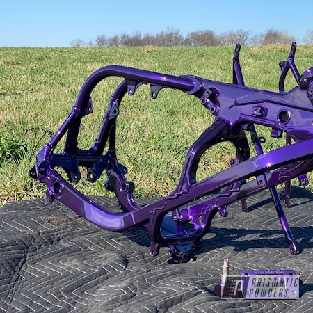Powder Coating: Motorcycle Frame,Motorcycle Parts,Motorcycles,Motorbike,ULTRA BLACK CHROME USS-5204,Candy Purple PPS-4442