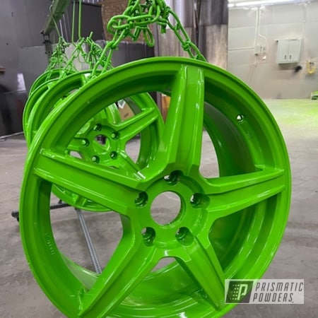 Powder Coating: Kiwi Green PSS-5666,Aluminum Wheels,Rims,17" Aluminum Rims,Wheels