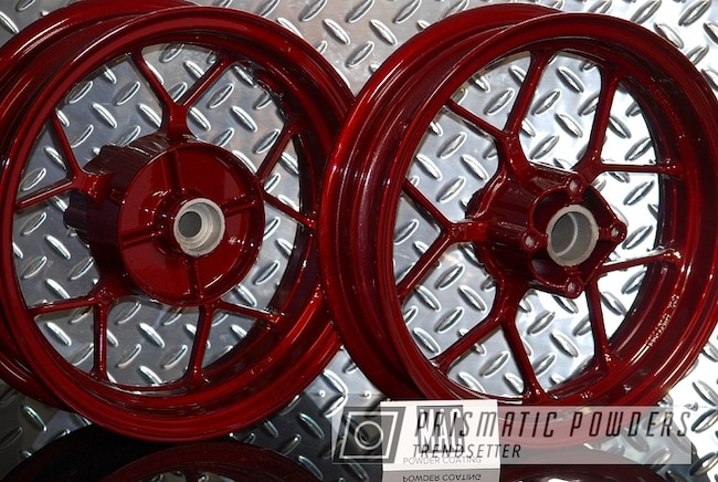 Powder Coating: Wheels,Clear Vision PPS-2974,Rims,Scooter,12" Wheels,Honda,Illusion Cherry PMB-6905,Motorcycles